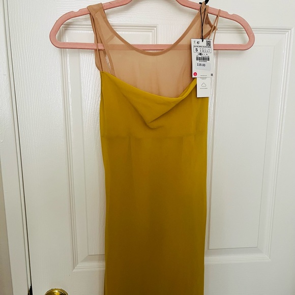 ZARA NWT CONTRASTING MIDI DRESS - Picture 8 of 13